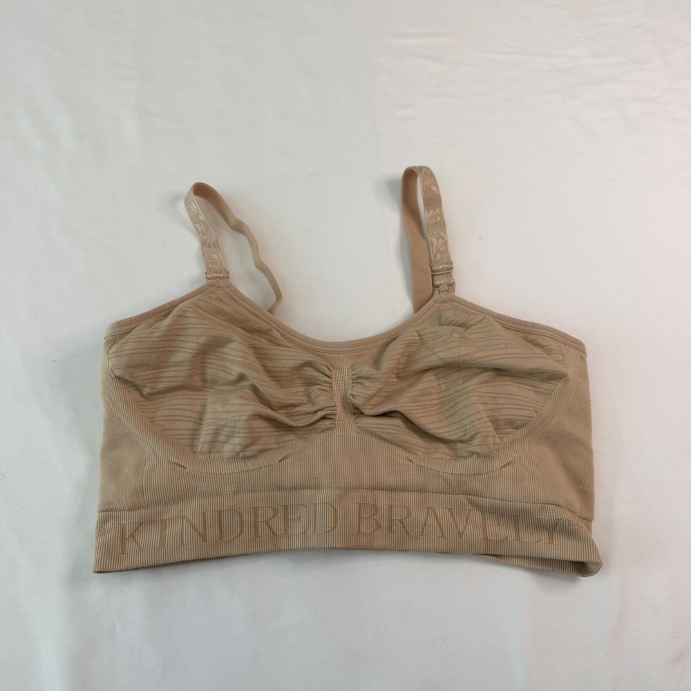 Kindred Bravely Sublime Hands-Free Pumping Nursing Bra Beige Medium